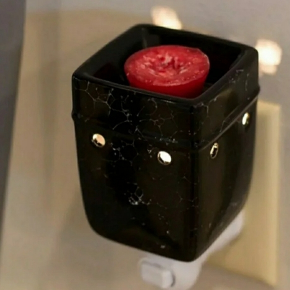Black Marble Electric Ceramic Stoneware Wall Plug-In Warmer - Picture 2 of 7